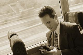 man on mobile device